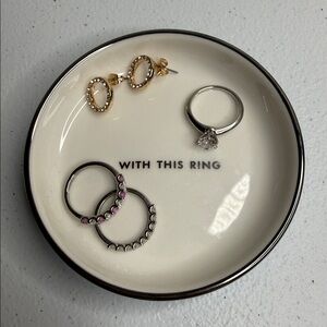 kate spade and Lenox White and Blue Ring Dish